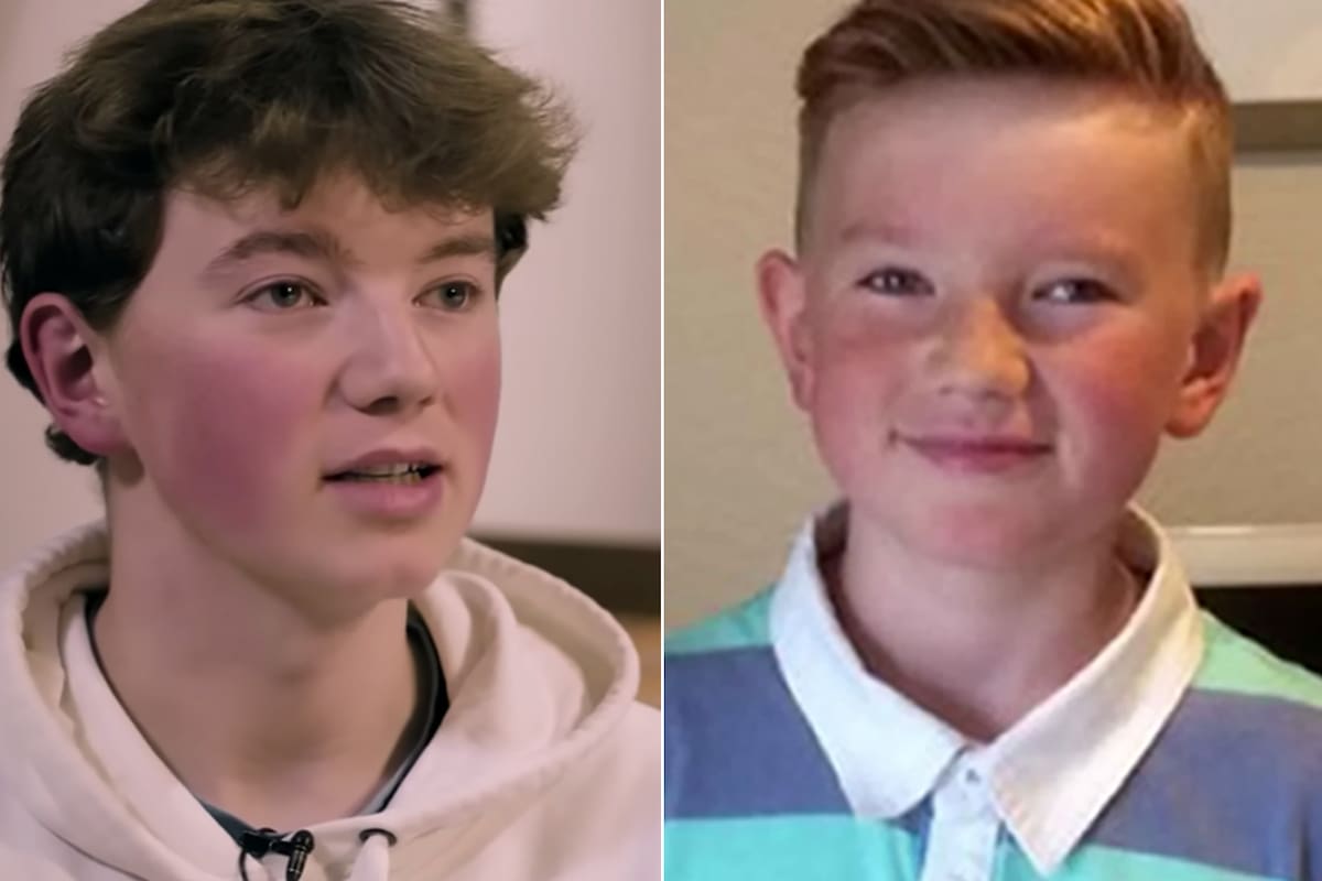 Así luce hoy Alex Batty ahora, a los 17 años; y una imagen de él al momento en el que desapareció