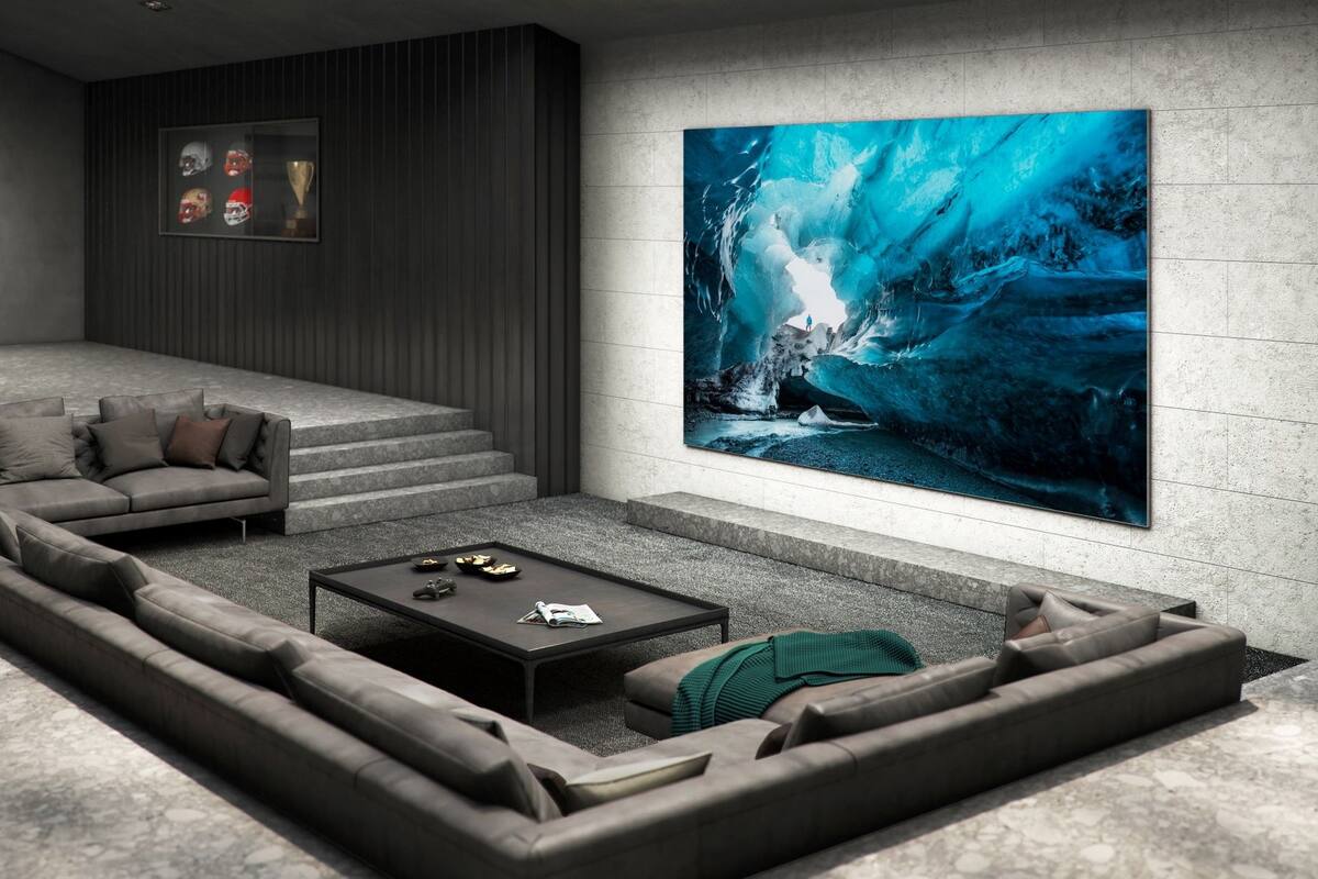 Así luce la enorme pantalla MicroLED de 110 pulgadas, una tecnología que la compañía había presentado hace dos años para el sector profesional, y que ahora llegará a los hogares en 2021