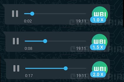 Así luce la nueva función que permite acelerar los mensajes de voz en WhatsApp, según una serie de capturas de pantalla publicadas por WABetaInfo