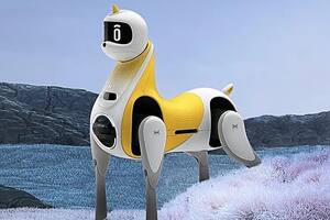 Así luce Little White Dragon, una suerte de primer vehículo inteligente para niños desarrollado por la firma china XPeng Robotics