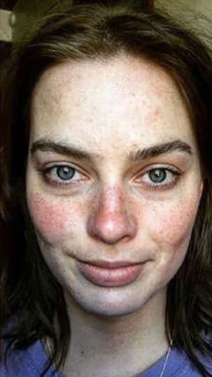 Así luce Margot sin maquillaje