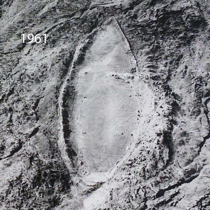 Así lucía la formación geológica antes de las excavaciones arqueológicas