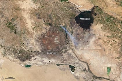 Así lucían las marismas de la Mesopotamia en el 2000