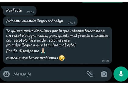 Así pedía disculpas el hombre luego de saber que lo habían descubierto