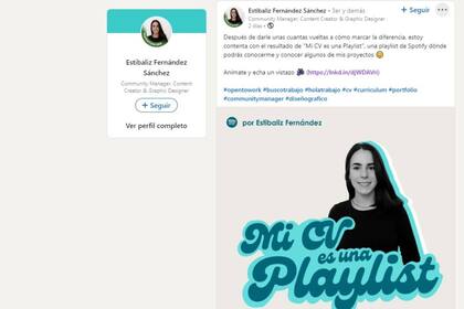Así presentó Estíbaliz su creativo CV en Linkedin