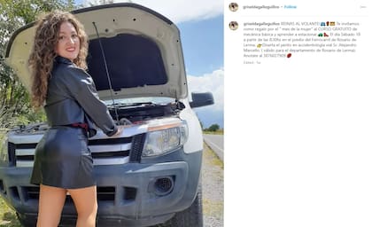 Así promocionó Galleguillos el curso "Reinas al volante"