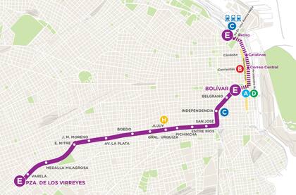 Así quedará el recorrido de la línea E.