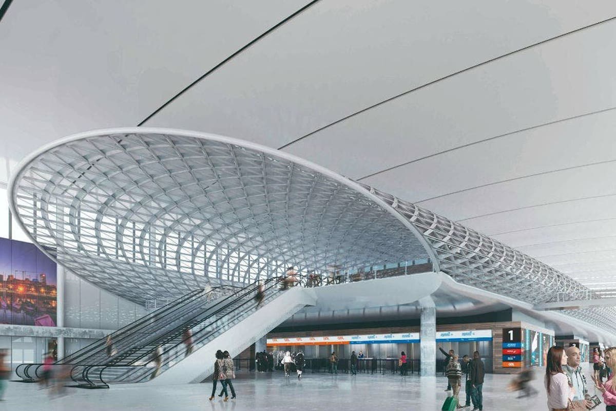 Así quedará el “Zeppelin”, la obra de la Terminal C en la que ayer colapsó una estructura tubular