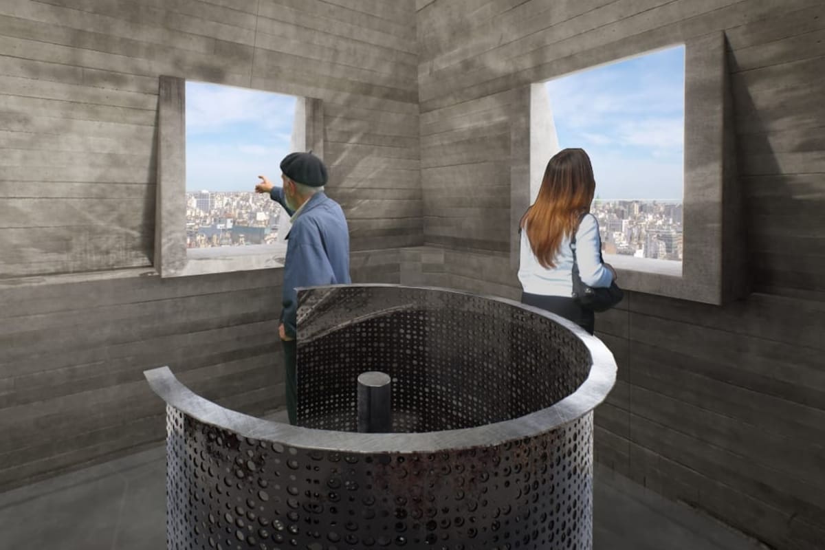 Así quedaría la plataforma superior del Mirador Obelisco