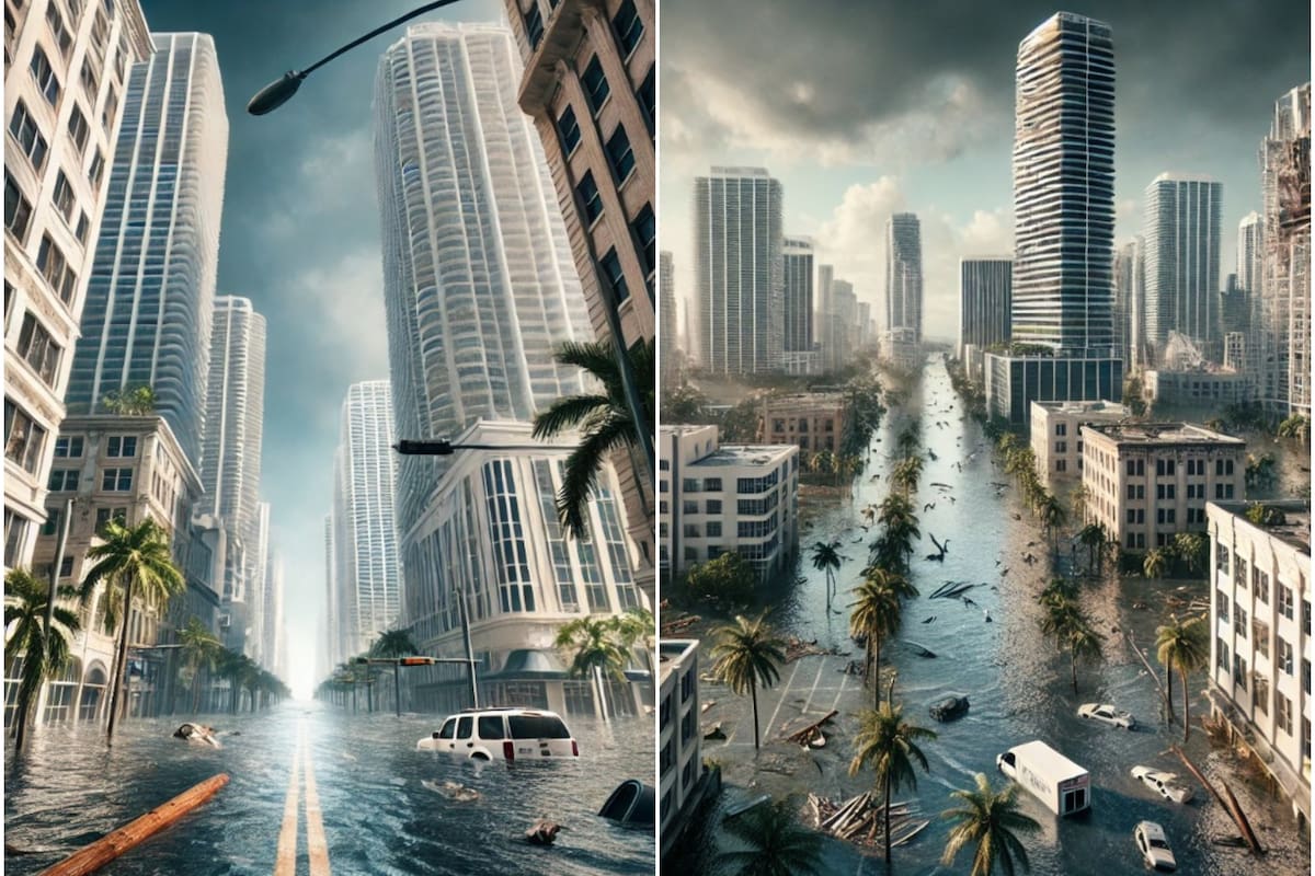 Así quedaría Miami tras el paso de un huracán devastador