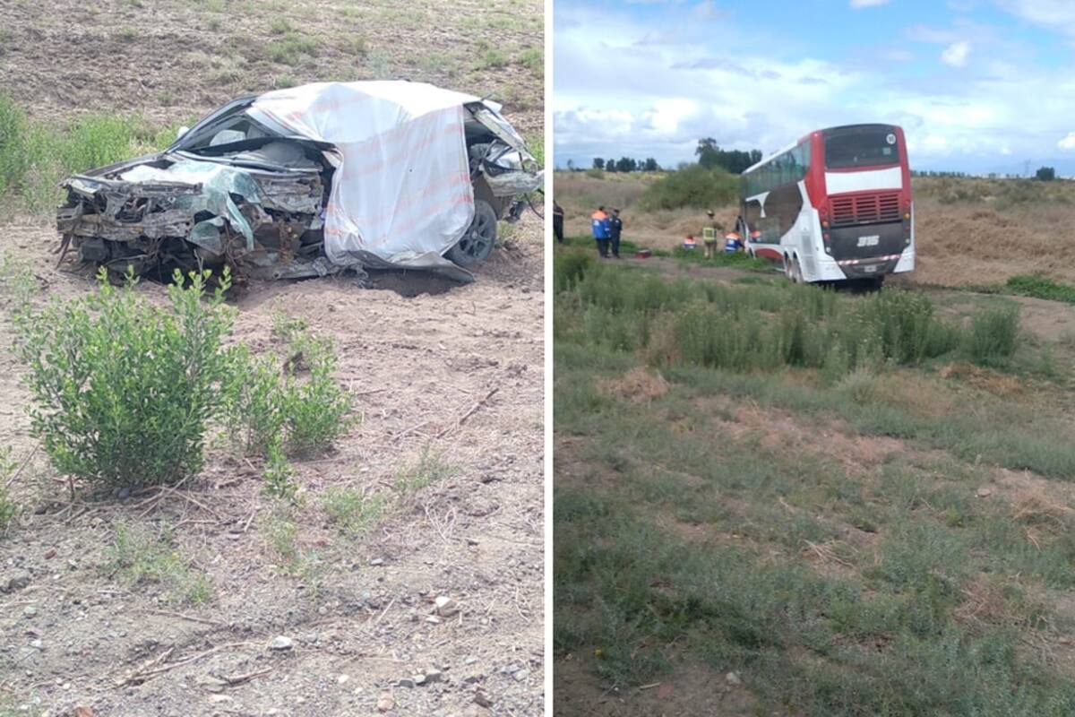 Así quedaron el auto y el colectivo