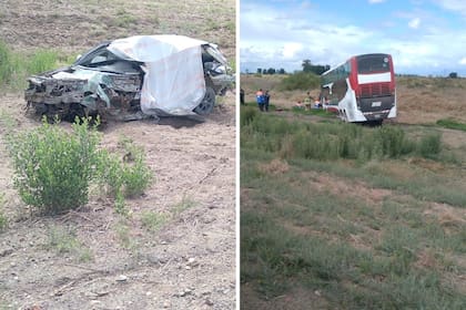Así quedaron el auto y el colectivo