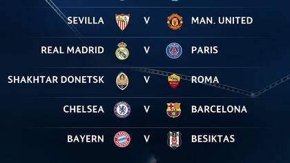 Así quedaron los emparejamientos de octavos de final de la Champions League