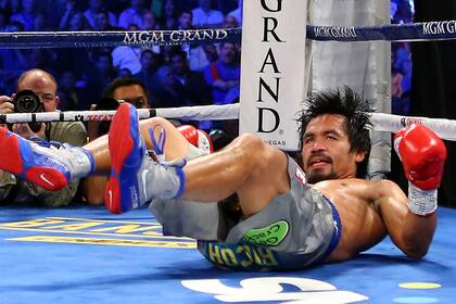 Así quedó anoche Manny, en Las Vegas