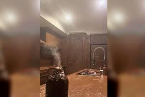 Así quedó cubierta la cocina luego de que el tiktoker la cubriera con un producto insólito