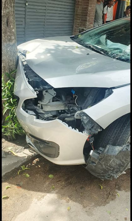 Así quedó el auto.