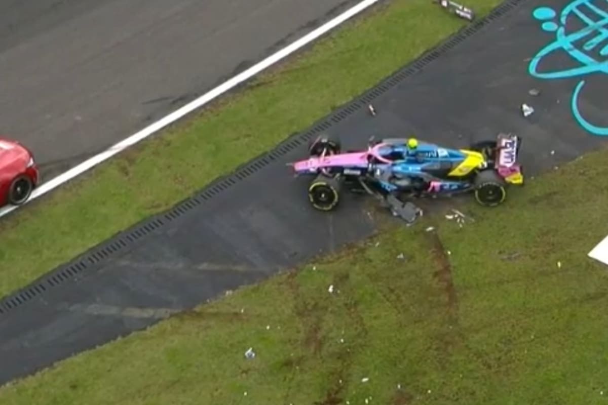 Así quedó el Alpine de Colapinto luego del despiste en la carrera sprint del GP de Brasil