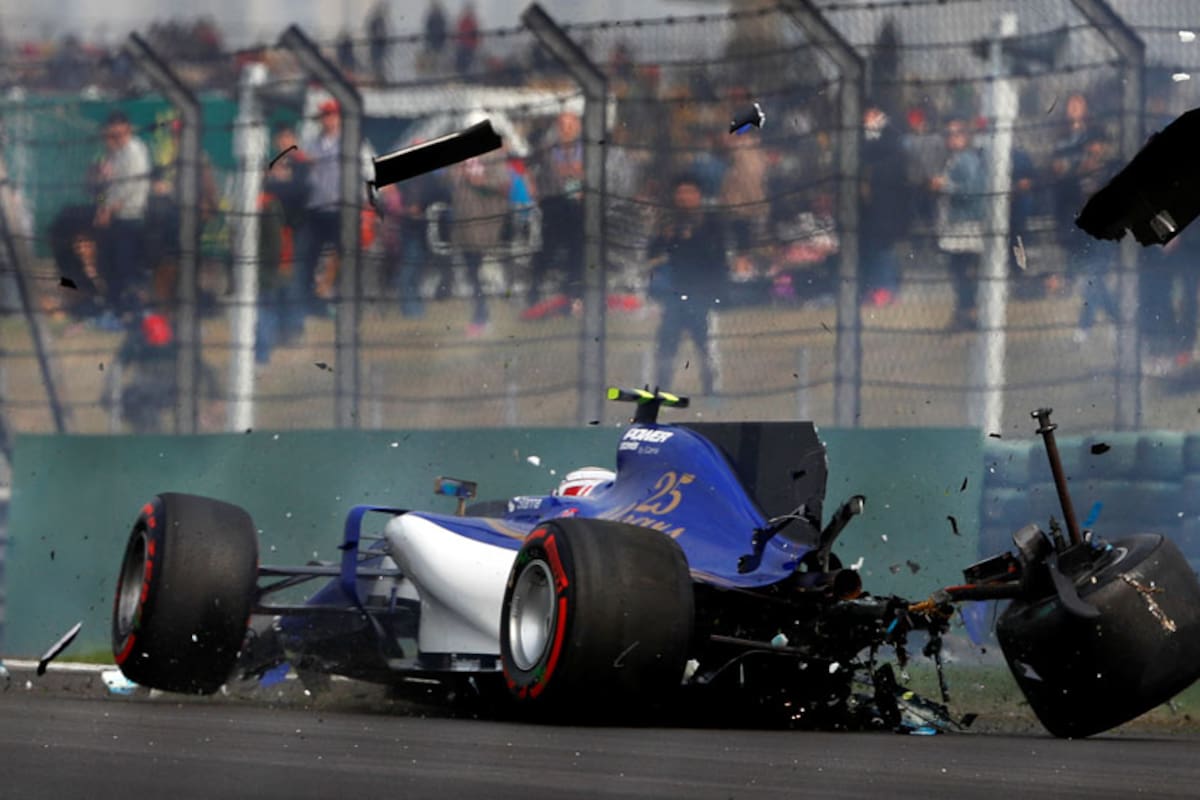 Así quedó el auto de Giovinazzi
