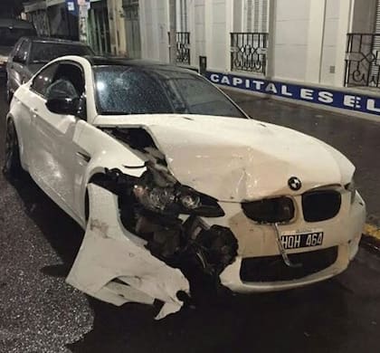 Así quedó el auto de Centurión