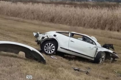 Así quedó el auto de Barisone, tras el accidente