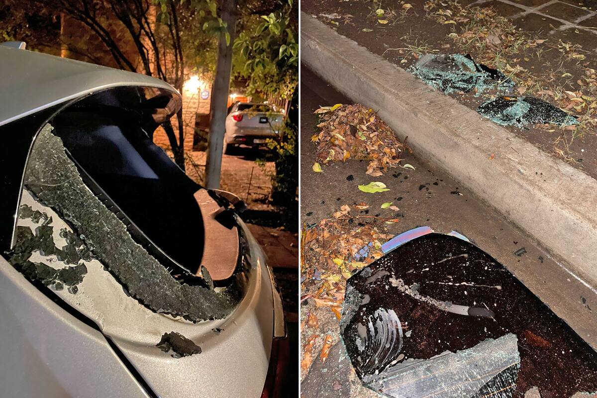 Así quedó el auto de Héctor Baldasi tras un robo