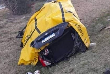 Así quedó el auto que ,manejaba Ricardo López tras el brutal choque