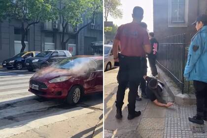 Así quedó el auto que produjo el choque en cadena en Puerto Madero