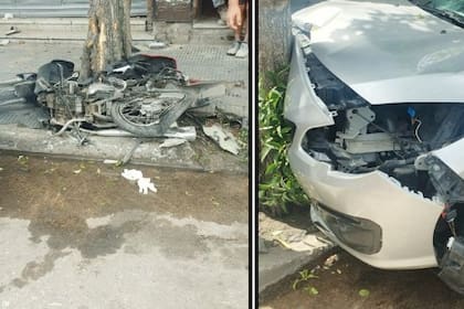 Así quedó el auto tras la persecución.