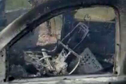 Así quedó el auto donde se transportaban varias de las víctimas