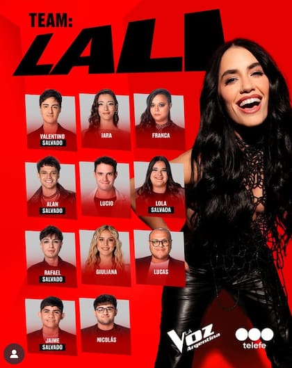 Así quedó el equipo de Lali Espósito