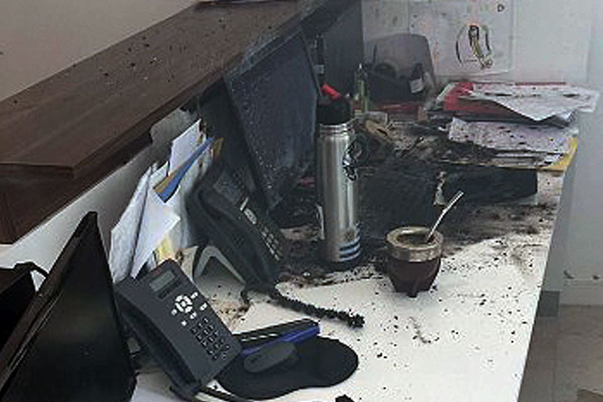 Así quedó el escritorio de la secretaria de Nicolás Pino