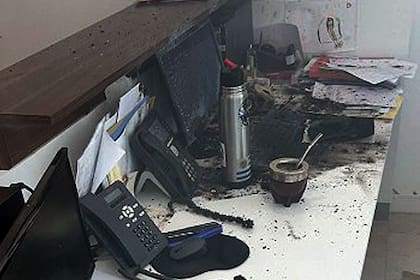 Así quedó el escritorio de la secretaria de Nicolás Pino