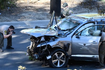 Así quedó el vehículo de Tiger Woods tras el accidente que tuvo en febrero pasado.