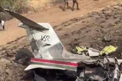 Así quedó la aeronave luego del impacto