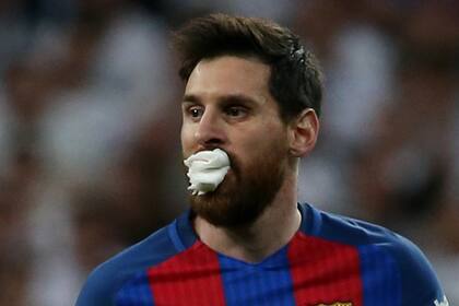 Asi quedo la boca de Messi