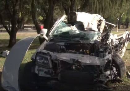 Así quedó la camioneta siniestrada