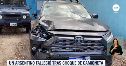Así quedó la camioneta del argentino que murió en Uruguay