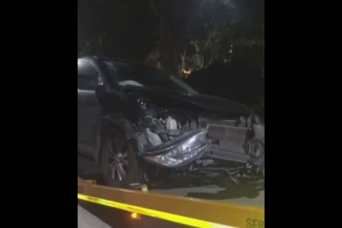 Así quedó la camioneta del productor musical