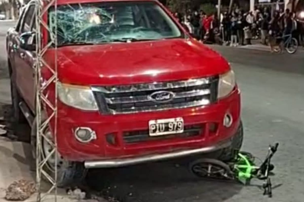 Así quedó la camioneta luego del siniestro