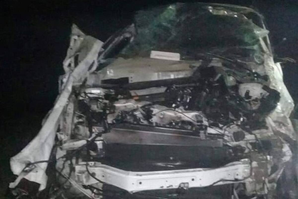 Así quedó la camioneta tras el vuelco