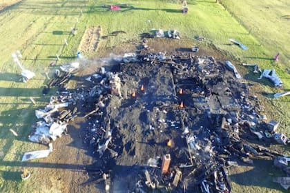 Así quedó la casa de dos plantas que fue incendiada por Myers el 8 de diciembre del año pasado