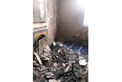 Así quedó la habitación de Elsa Serrano luego del incendio