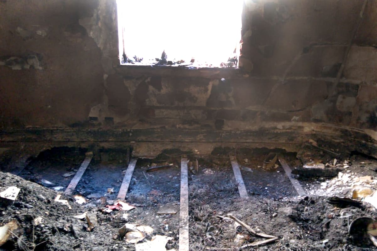 Así quedó la habitación de Elsa Serrano luego del incendio