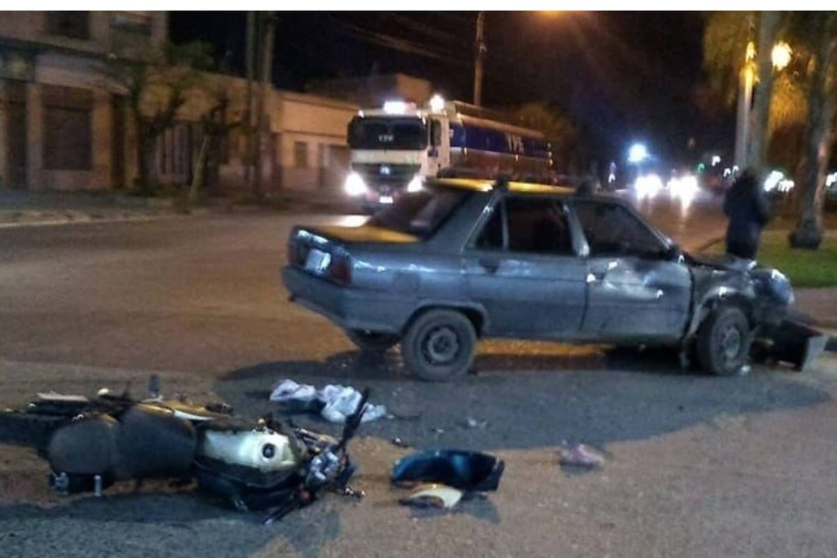 Así quedó la moto en la que viajaba la mujer embarazada