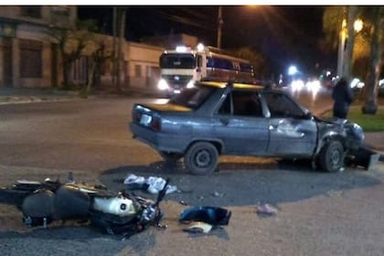 Así quedó la moto en la que viajaba la mujer embarazada