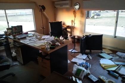 Así quedó la oficina del empresario de La Pampa, Luis María Bompadre