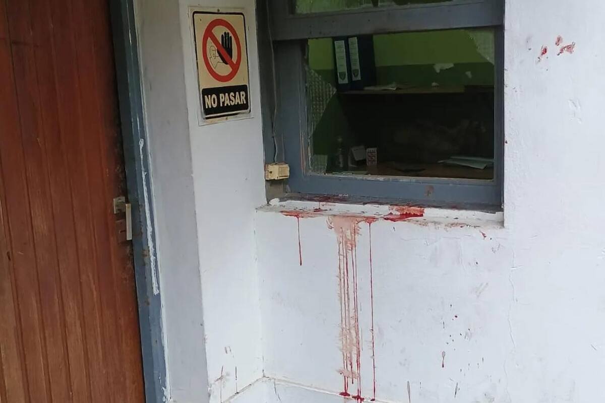 Así quedó la ventana de la Morgue tras los ataques de la mujer