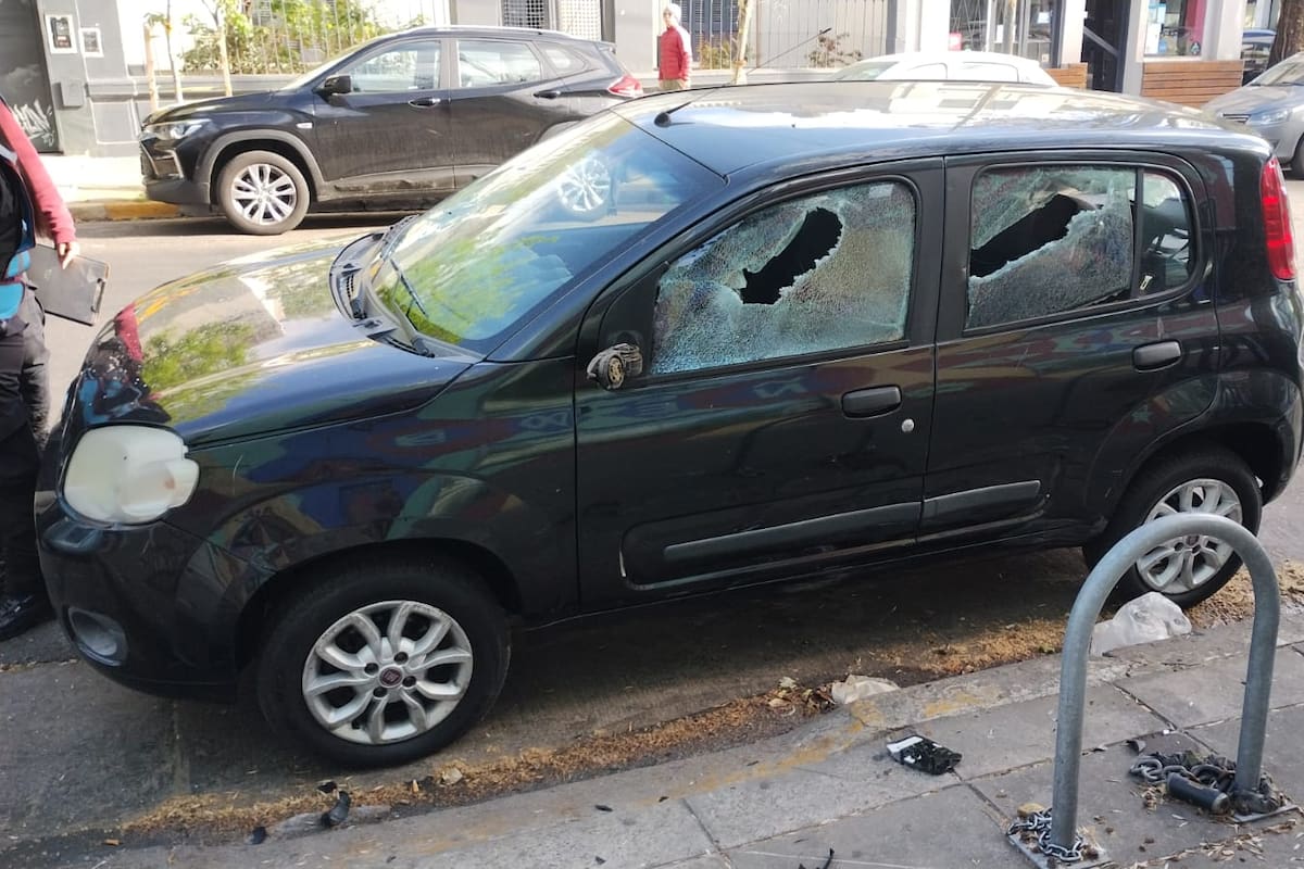 Así quedó uno de los autos agredidos.