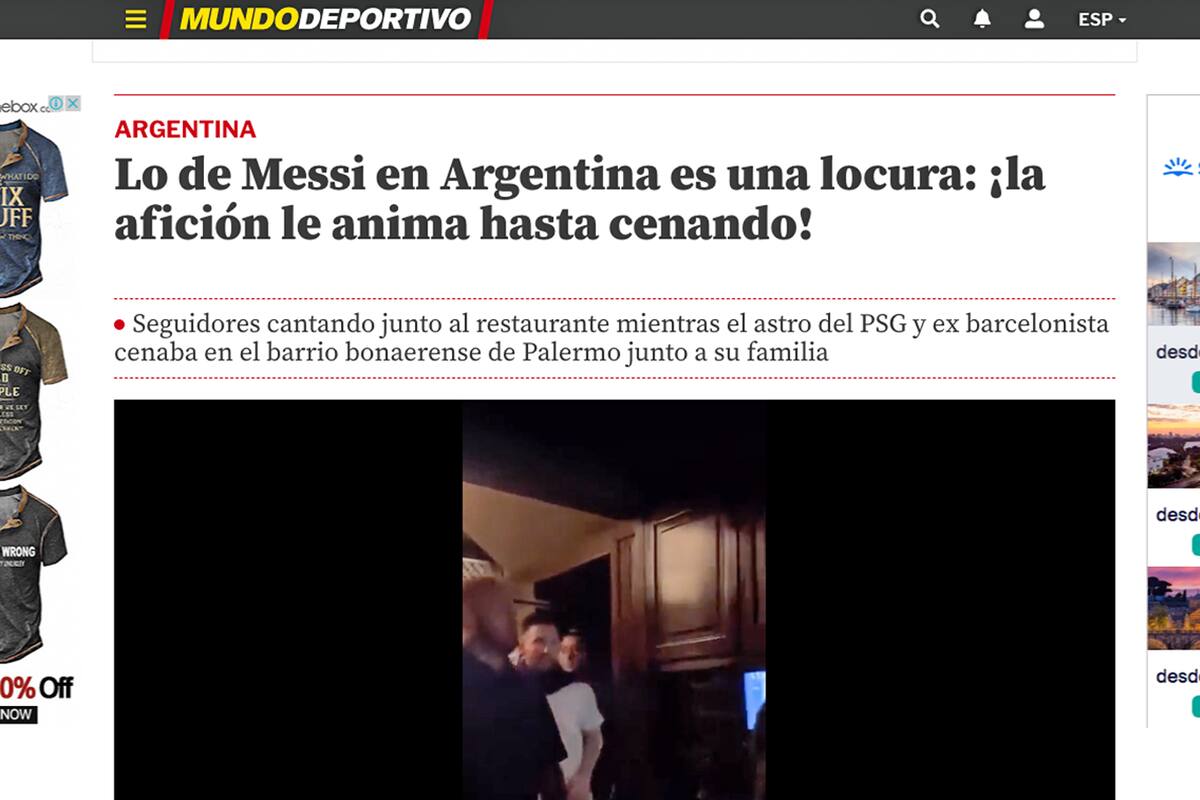 Así reflejaron los medio del mundo la salida de Messi a un restaurante de Palermo