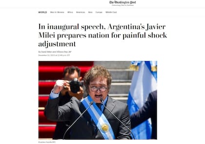 Así reflejó el Washington Post la asunción de Javier Milei